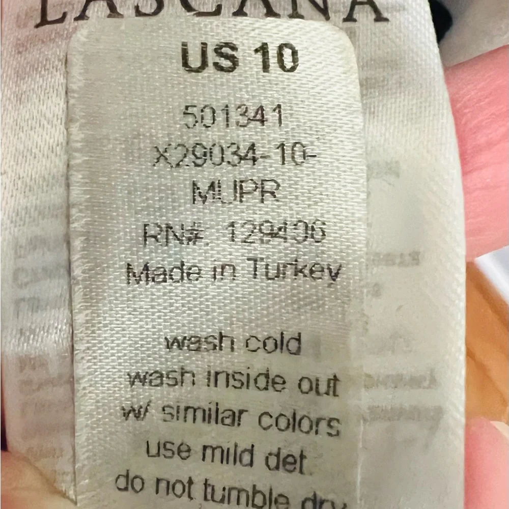 LASCANA Sleeveless Smocked Waist Wrap Dress Abstract Print US 10 NWT - Picture 11 of 12